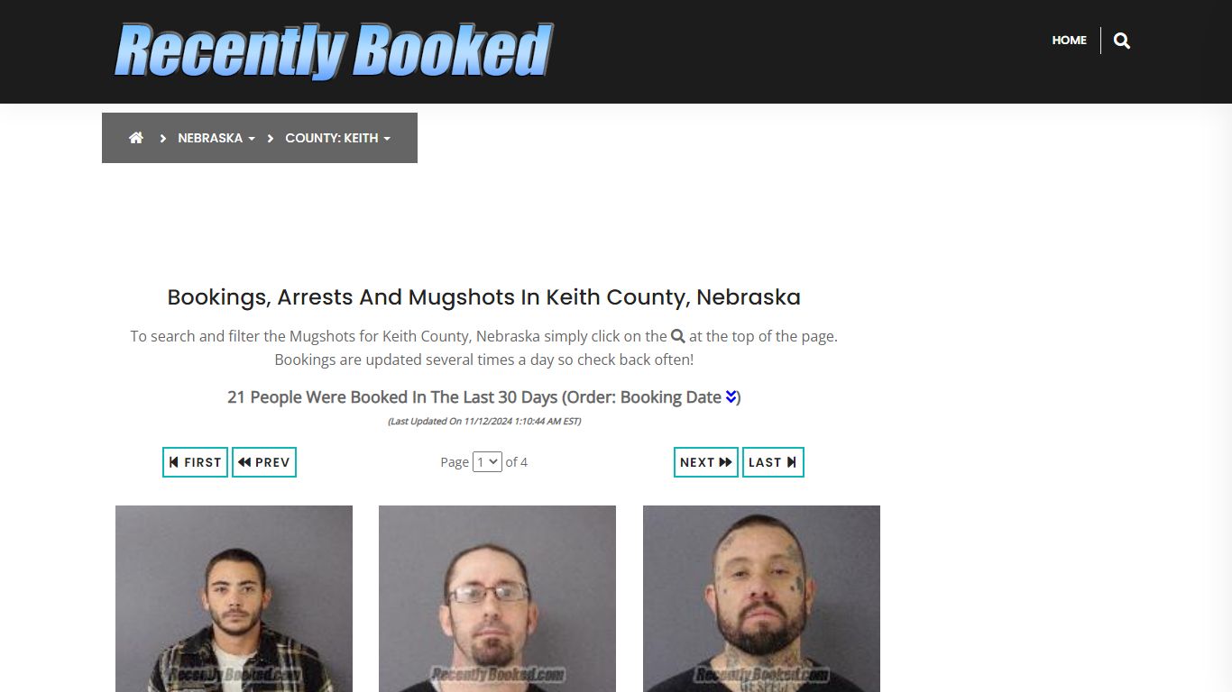 Bookings, Arrests and Mugshots in Keith County, Nebraska - Recently Booked