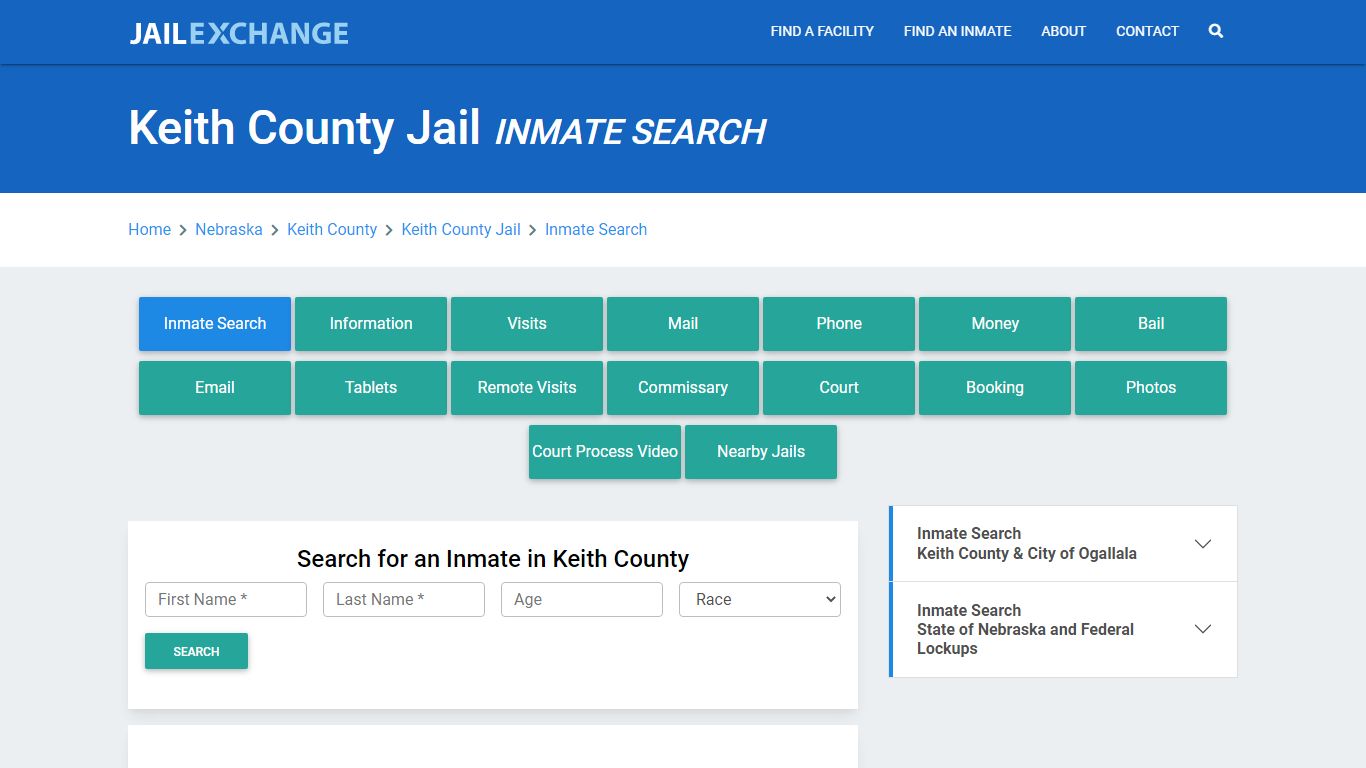 Keith County Jail, NE Inmate Search: Roster & Mugshots